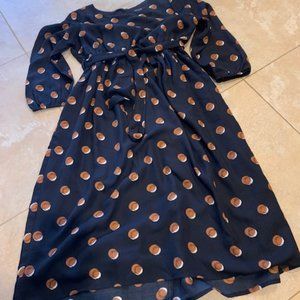 COPY - roolee black & brown design midi dress size m
